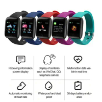 116 PLUS Smart Watch Color Screen Heart Rate Blood Pressure Blue-tooth Monitoring IP67 Waterproof Sport Smart Bracelet