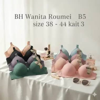 BH Roumei B5 Cup Besar | BH Wanita Kait 3 | Lembut | jumbo | big size | import HITAM 42C