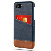 PU Leather Wallet Case for iPhone, Mixed Splice Card Slots Cover for iPhone 5 S, 5, 5G, 4.0 "Coque Funda