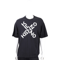 KENZO Sport 交叉字母黑色棉質短袖TEE T恤(男款)