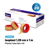 Isoplast OTC Plester Kain Roll 1,25cm x 1m Box Isi 20 Pcs– Mirip Hansaplast / Leukoplast / Plester L