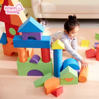 50 Pcs EVA Foam Blocks Safe Building Blocks Chunks Baby Colorful  Construction Toy Game Kids Educational