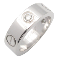 【二手名牌BRAND OFF】Cartier 卡地亞 18K 白金 LOVE 戒指 3P鑽石 48