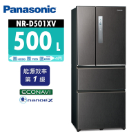 Panasonic國際牌 500公升 一級能效四門變頻電冰箱 NR-D501XV-V1 絲紋黑