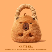 ECHOME Cute Airpods2 Case Capybara Plush Soft Shell Cover Protective Case for Airpods Pro3 Accessorie Personality Headphone Bag