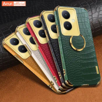 Luxury PU Leather Case For Vivo V29 Lite Y27 Y78 Plus 5G Cover Ring Holder Silicone Phone Case For Vivo Y02 Y02S Y16 4G Coque