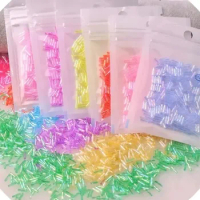 360pcs 2x6mm Colorful Transparent Twisted Bulgles Glass Beads with Spiral Seed Beads for DIY Bracelet Jewelry Making Accessories