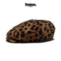 Thejam. Topi Newsboy cap corduroy brown black L