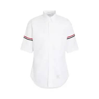 Thom Browne RWB Oxford Armband Classic Short Sleeve Shirt White 4 White