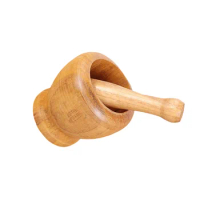 Wood Mortar Pestle Set Herbs Grinder Lightweight Garlic Mixing Bowl