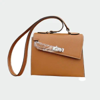 2024 New Genuine Leather Bag, Irregular Double sided Epsom Leather Bag, Two Sided Dual Use Palm Pattern Single Shoulder Bag