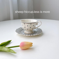 sheep hiccup | ins簡約網紅波點少女陶瓷咖啡茶杯碟高顏值杯子 中秋節免運