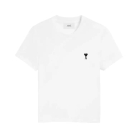 AMI Paris Black De Coeur Cotton T-Shirt White
