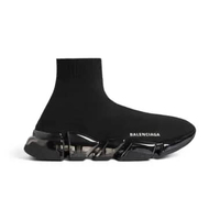 Balenciaga Speed 2.0 Full Clear Sole Sneaker in Recycled Knit Black Women 37 Black