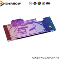 Barrow GPU Water Block For MSI RTX 3070 GAMING/SUPRIM X TRIO ,5V Light,Support Mount Original Back Plate ,BS-MSG3070M-PA