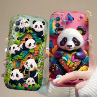 เคสโทรศัพท์สำหรับ OPPO A57, A77S, A76, A36, A77, A74, A95, Narzo50, 45G, ดีไซน์แพนด้า, วัสดุ TPU ซิล