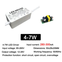 LED Driver 300mA 1-3W 4-7W 8-12W 18W 20W 18-25W 25-36W LED Constant Current Driver Power Unit Supply For Driver LED Transformer