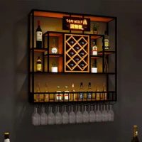 Storage Modern Wine Holder Man Hanging Cabinet Display Wall Wine Rack Bottle Restaurant Shelf Botelleros De Vino Bar Furniture