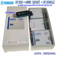 NEW 2023 original UFI Box full set /Ufi Box + UFI DONGLE+ EMMC SOCKET Support FBGA 153/169/162/186/221/254 ful EMMC Service Tool