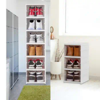 Stackable Shoe Boxes Space Saving Foldable Sneaker Boxes Dustproof High-top Cabinet Shoe Rack Large Capacity Shoe Display Case
