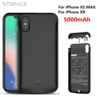 NTSPACE 5000mAh For iPhone XR External Battery Cases Backup Power Bank Charging Cover For iPhone XS Max Power Case Support Audio
