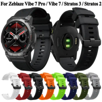 Strap For Zeblaze Vibe 7 Pro /Zeblaze Stratos 2 3 22mm Watch Band Bracelet Belt Replacement Sports Silicone Wristbands