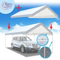 20'x10' Carport Replacement Canopy Tent Top Garage Shelter Cover W Ball Bungees Freight Free Camping Supplies Novelty Gazebo