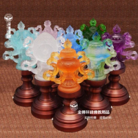 Before 23cmLED eight auspicious lamp glass Buddha Buddhist supplies for lamps long light