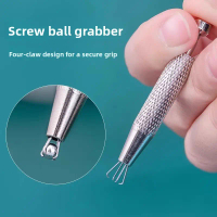 Screw Ball Gripper Tool – 4-Prong Titanium Steel Clamp for Earring Backs, Universal Earring Wearing 
