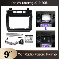FELLOSTAR 9"Android Car Radio Fascia for VW Touareg 2012-2015DVD Stereo Frame Board Adapter Mount Dashboard Mount Bezel Trim Kit