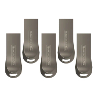 【Team 十銓】Model T 64GB USB 3.2隨身碟 鎳黑(終身保固五入組)