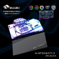 bykski N-HP3060TI-X,GPU Waterblock For HP GeForce RTX3060TI Graphics Card With Backplate,GPU Cooler,VGA Block 12V/5V RGB SYNC