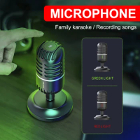 Mini USB Condenser Microphone Heart-shaped Pickup Touch Mute Microphone for Streaming Gaming Recording USB Condenser Mic