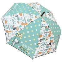 史努比 綠底黃點 單觸式 直傘 雨傘 SNOOPY 日貨 正版授權J00012757