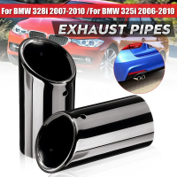 belook # อะไหล่และอุปกรณ์ตกแต่งรถยนต์ 50F ท่อปลายท่อไอเสียคู่สำหรับ BMW E90 E92 325 328I 3 Series สี