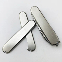 1Pair Folding Knife Handle Patch TC4 Titanium Alloy DIY Grips No-slip Scales Decor Material For 91mm Victorinox Swiss Army Knife
