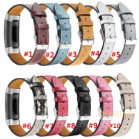 For Fitbit Charge 3 Leather Wrist Band Strap for Fitbit Charge 3 Fitness Activity Tracker Smart Watch Replacement Strap Colorful