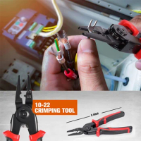 5-PCS Plier Tool Set, 5 in 1 Versatile Tool Kit, with Linesman Plier, Wire Stripper, Crimping Tools, Sheet Metal Shear