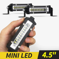 แถบไฟ LED ทำงาน, มินิสลิม, 9LED, 4.5 นิ้ว, 27W, เหมาะสำหรับงานมอเตอร์ไซค์, SUV, Off-Road, UTV, 4x4, 