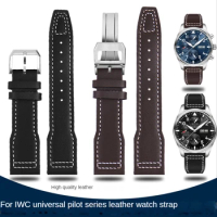Genuine Leather Watch Strap for IWC Pilots Little Prince Male Mark 18 Big Fly Portugal Soft Comfortable Watchband 20mm Wristband