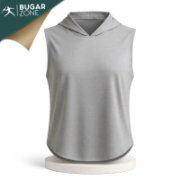 [ Bugar Zone ] Baju Olahraga Pria Men Training Model Singlet With Kupluk Sport Gym Fitness Fast Swea
