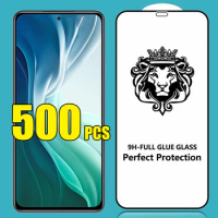 500pcs 9H Full Glue Cover Tempered Glass Screen Protector Film For Samsung Galaxy A21S A01 A11 A21 A31 A41 A51 A61 A71 A81 A91