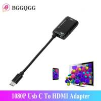 BGGQGG 1080P Usb C To HDMI Adapter Type C Phone Tablet Output HDMI To HDTV Monitor Project USB 3.1 Male To HDMI Femal Converter