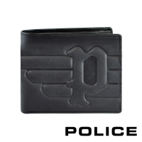 【POLICE】頂級NAPPA小牛皮4卡零錢袋男用皮夾 STEMMA系列(黑色)