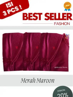 3 PCS Kerudung Sekolah Warna Merah Maroon TK/SD/SMP dan SMA Astri Instan Jilbab Anak Serut Muslim Pi
