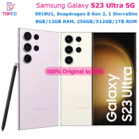 Samsung Galaxy S23 Ultra 5G S918U1 256GB/512GB Snapdragon 8 Gen 2 Octa Core 6.8" 200MP&amp;12MP 8G/12GB RAM eSim Original Cell Phone