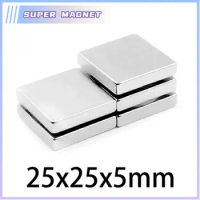 2/5/10/15PCS 25x25x5mm N35 Rectangular magnets 25mm x 25mm x 5mm Super Strong Neodymium magnet Disc 25*25*5mm