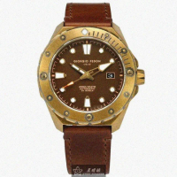 【GIORGIO FEDON 1919】GiorgioFedon1919手錶型號GF00005(古銅色錶面古銅色錶殼咖啡色真皮皮革錶帶款)