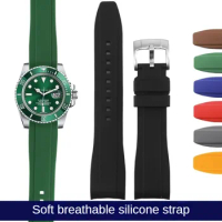 Rubber Watch Strap 18/19/20/21/22/24mm Convex Interface Silicone Watch Strap