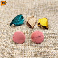 Sipress 日本進口圓形粉紅玫瑰石夾式耳環